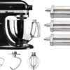 KitchenAid Artisan Mixer 5KSM125 Onyx Zwart + Pastaroller En -snijderset (3-delig)